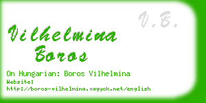 vilhelmina boros business card